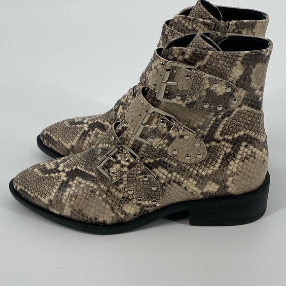 Steven New York Harmon Snakeskin-Print Booties - Picture 6 of 9